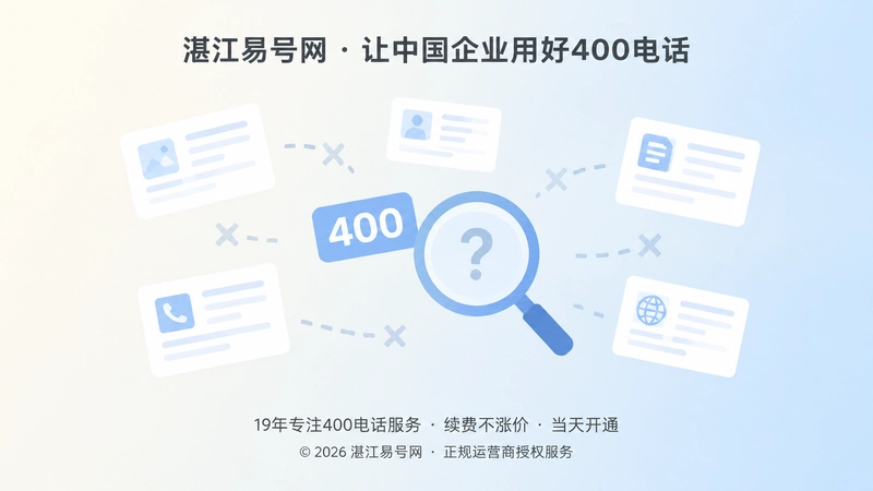 散落页面与400号码信息碎片示意